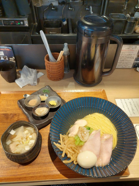 「特製帆立の昆布水つけ麺 大盛+帆立と佃煮ご飯」@Tokyo Style Noodle ほたて日和の写真