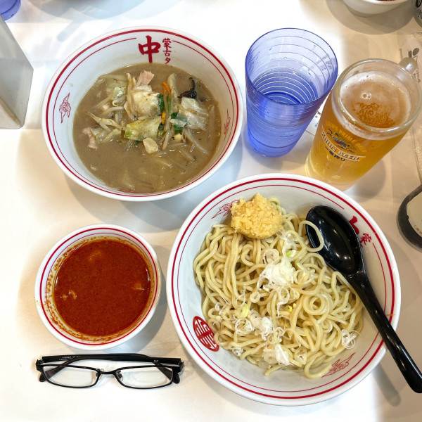 「冷し醤油タンメン＋プチスープ冷し味噌」@蒙古タンメン中本 町田店の写真