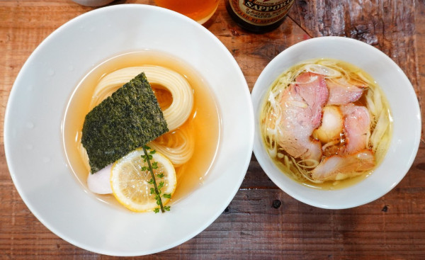 「味玉 昆布水つけ麺 塩＋味玉＋ビール中瓶」@3931WORKS.の写真