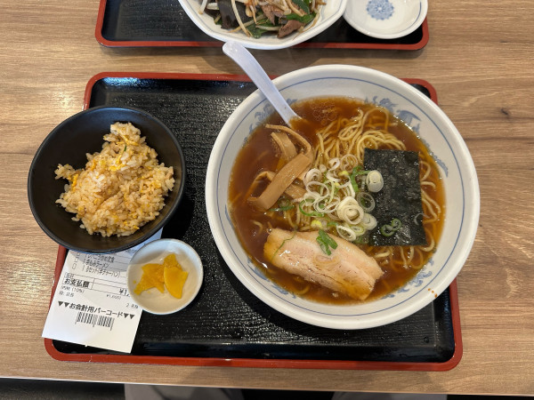 「手もみラーメンBセット（半チャーハン）800円」@福しん イオンタウン毛呂山店の写真