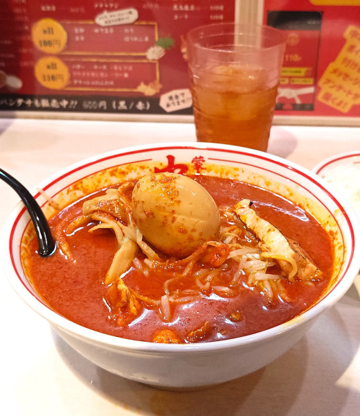 「冷たい北極ラーメン+メチャアジ辛+プチライス」@蒙古タンメン 中本 御徒町店の写真