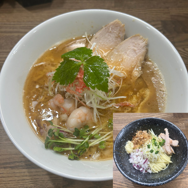 「海老そば+和え玉」@麺処 とみいの写真