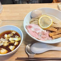 昆布水つけ麺＋大盛＋味玉