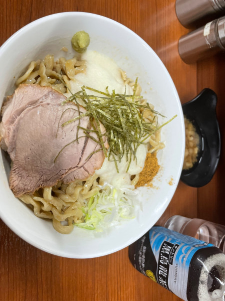 「冷やしとろろ油そば中アブラどでん」@どでん 西川口店の写真