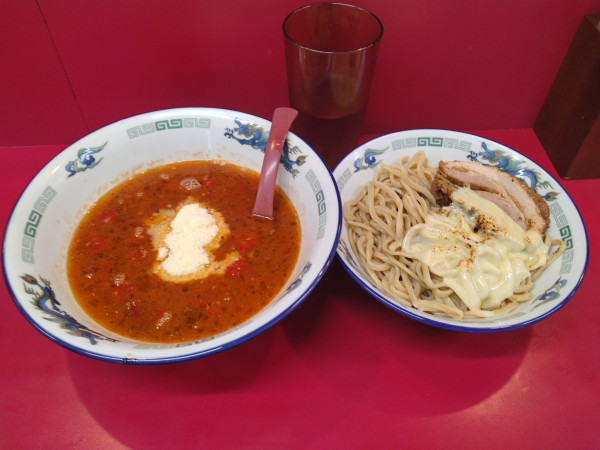 「イタリアンつけ麺200g(ご飯付き)¥1300-」@立川マシマシ 足利総本店の写真