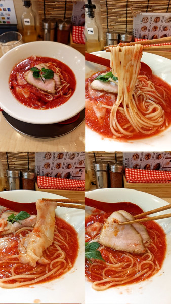 「『西瓜とトマトのガスパチョ中華仕立て(￥1250)』」@食堂 七彩の写真