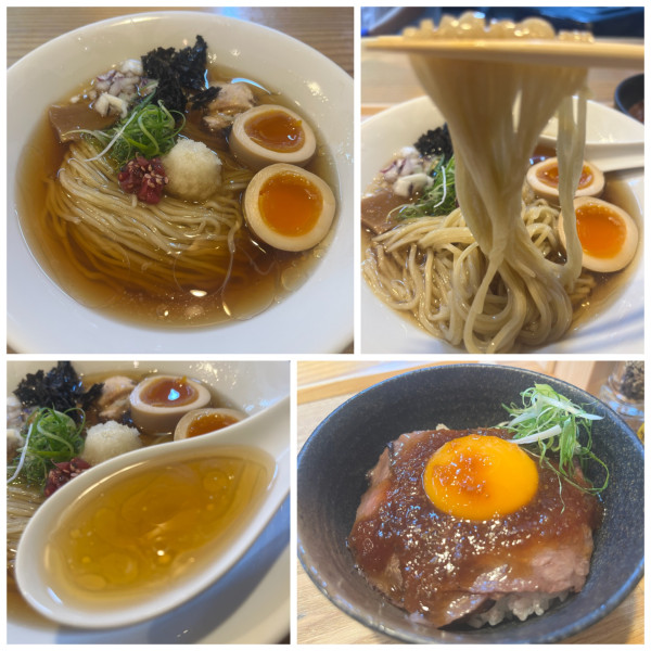 「【限定】味玉冷や出汁あごそば1400円炙りイチボ丼700円」@麺道 千鶏の写真