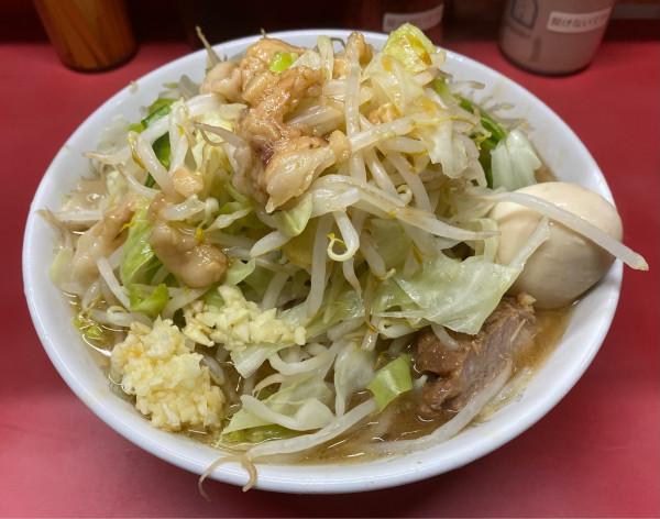 「小豚W  味付玉子」@ラーメン二郎 環七一之江店の写真