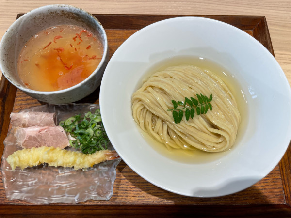「【夏季限定】海老塩冷やしつけ麺」@別邸たけ井 なんばラーメン一座店の写真