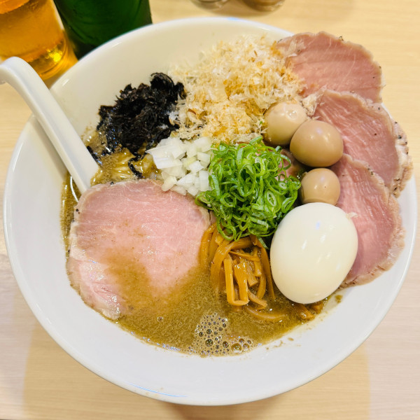 「味玉チャーシュー煮干そば生姜の和え玉」@中華そばカナリヤの写真