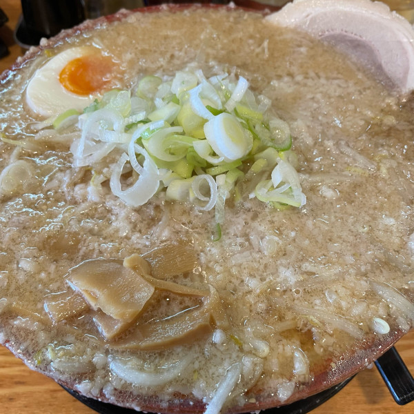 「らーめん 味噌 背脂2 950円 半麺-50円」@チャッチャ系らーめん もん吉の写真