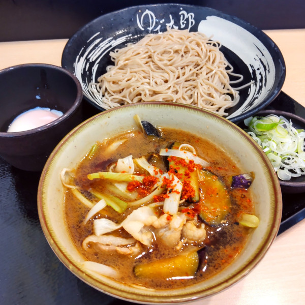 「肉茄子せいろ（￥730）＋温泉玉子（クーポン）」@ゆで太郎 新座野火止店の写真