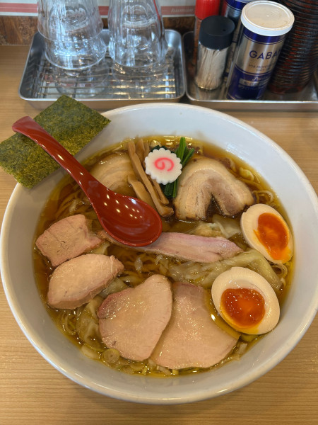 「焼豚ワンタン麺大盛り+味玉（1750+130）」@白河手打中華そば 法隆の写真