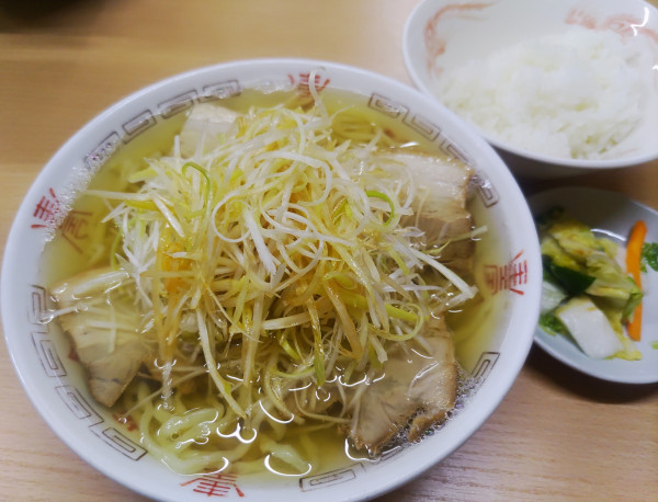 「ネギラーメン 1000円 半ライス150円」@坂内食堂 喜多方本店の写真