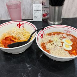 つけ樺太 辛メンマ、背脂、辛さ3倍