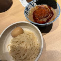 味玉辛辛魚つけ麺！