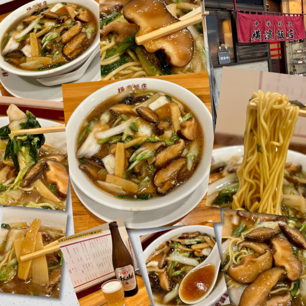 「ビール＆シイタケソバ 1100円」@横浜飯店の写真