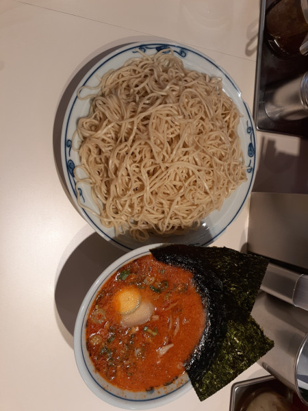 「旨辛つけ麺、大盛」@らあめん 渋英の写真