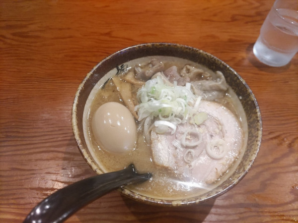 「もつ味噌（少なめ)」@麺屋つくしの写真