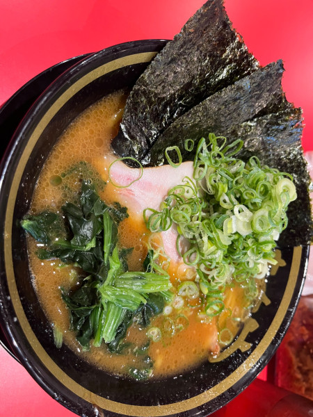 「ラーメン(並)900円＋フォロワー九条ネギ」@とらきち家の写真