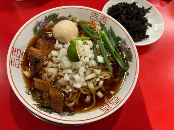 「冷やし煮干しそば　バラのり玉子TＰ」@燕参上の写真