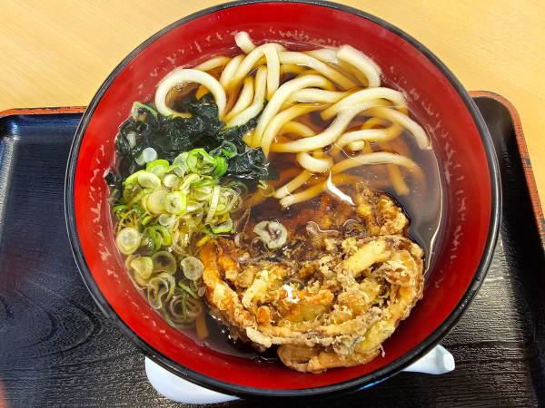 「かき揚げうどん　690円」@海岸食堂の写真