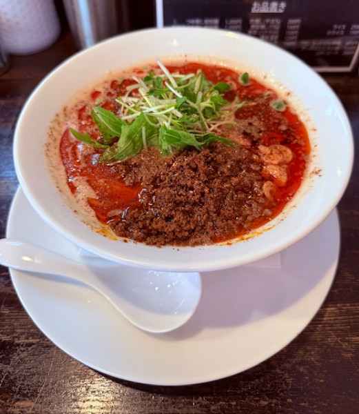 「白胡麻担担麺（固め･5辛／5痺￥1200）」@四川担担麺 阿吽 浅草店の写真