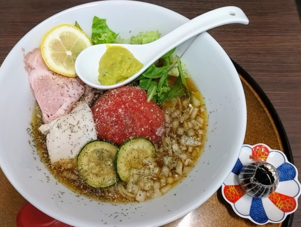 「【限定】冷やしトマトの煮干しらぁめん〜イタリアン仕立て〜」@中華そば 麺ノ花の写真