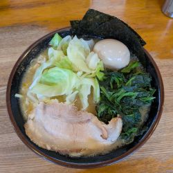 とき卵塩ラーメン＋味付玉子＋キャベツ＋ほうれん草