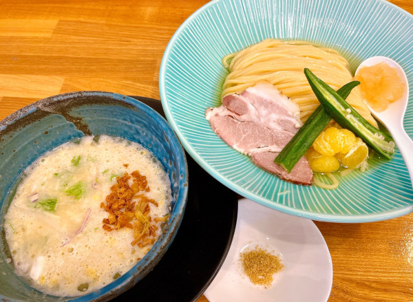 「福来昆布水の冷製とうもろこしつけそば（1200円）」@麺彩 こはねの写真