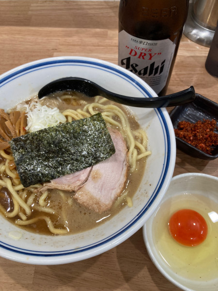 「ラーメン、生卵、辛味」@中華そばの店 みのひの写真