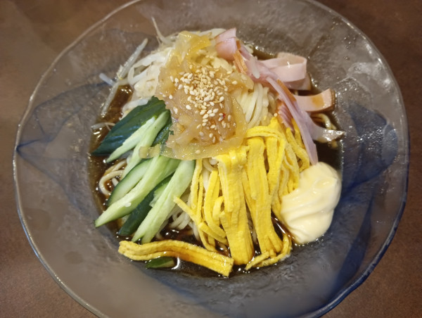 「生ビール・小+【期間限定】五目冷やし中華（¥480+820）」@大阪王将 梅田太融寺店の写真