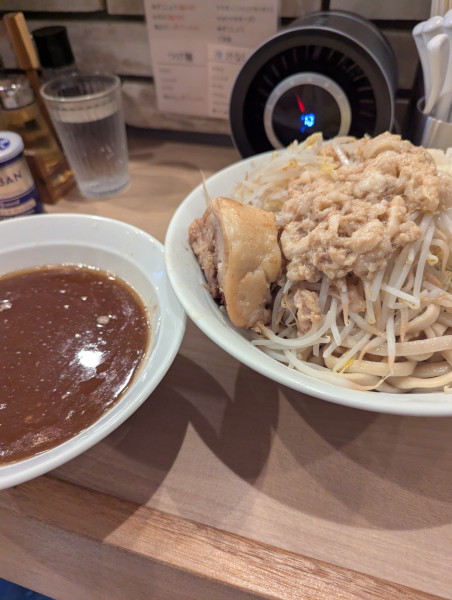 「冷やしつけ麺(煮干し)+🫚+🧅+👹おろし」@麺屋 味方 蒲田店の写真
