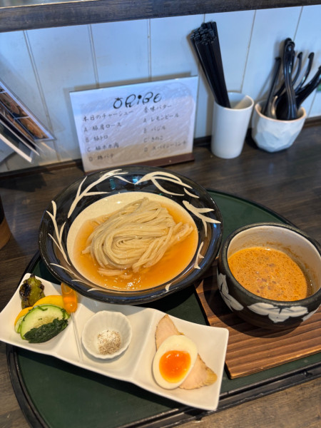 「甘海老の冷やしつけ麺~のりさんトマト水にひたして~」@ORIBEの写真