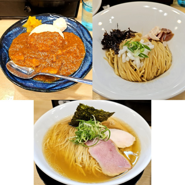 「白醤油ラーメン+和え玉+八潮のスパイスカレー」@麺屋 いちょうの写真
