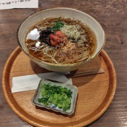 冷たい梅かけそば1000円