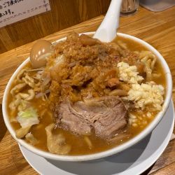 ラーメン濃厚DX ・味玉『コール』にんにく、アブラ