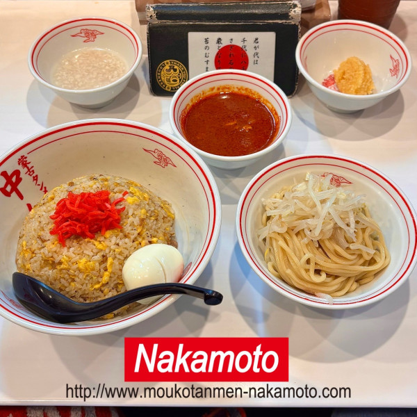 「チャーハン/半ラーメン(冷やし味噌ラーメン)セット」@蒙古タンメン 中本 柏店の写真