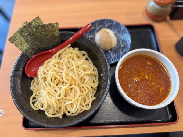 「甘辛つけ麺(辛さ弱め)1180円＋オープンサービス味玉」@麺屋 極上 王匠の写真