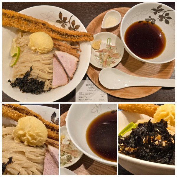 「（限定）穴子１本フライ冷やしだしつけそば」@麺切り 白流の写真