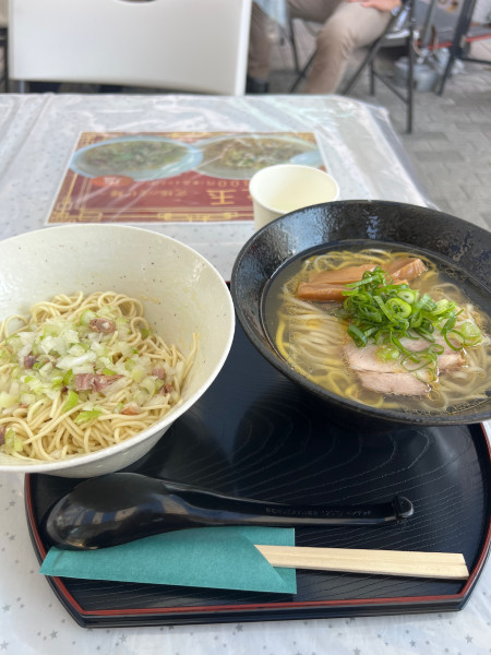 「鶏塩らーめん　あえ玉」@麺処 青野 ちちぶ道の駅店の写真