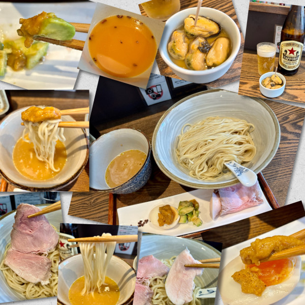 「冷製雲丹つけ麺1680円＋赤星」@メンドコロ Kinariの写真