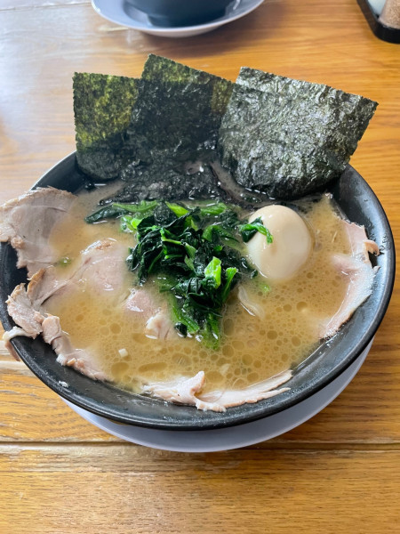 「ほうれんそうチャーシューメンセット¥1,140+味玉サービス」@横浜ラーメン 奥村家の写真