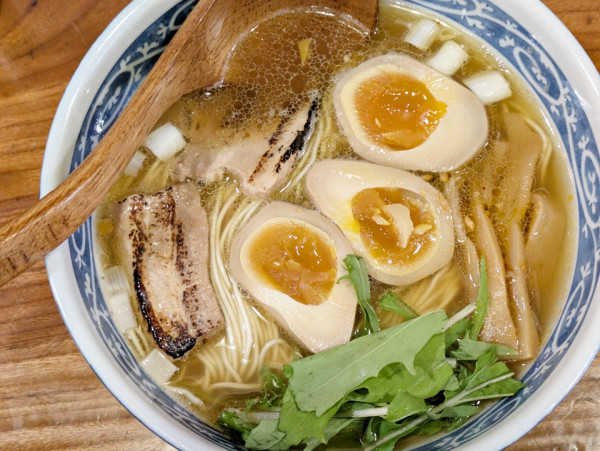 「和風ラーメン＋とろーり味玉」@銀座 梵天の写真