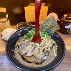 レンゲが立つラーメン