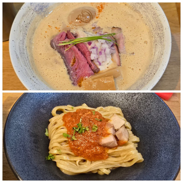 「特製濃厚えびそば＋和えそば（アラビアータ）」@えびそば 緋彩の写真