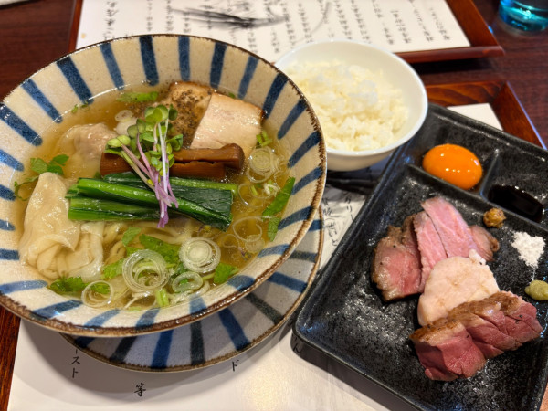 「特製中華そば(塩)1800円+白米150円」@中華そば 鴨福の写真