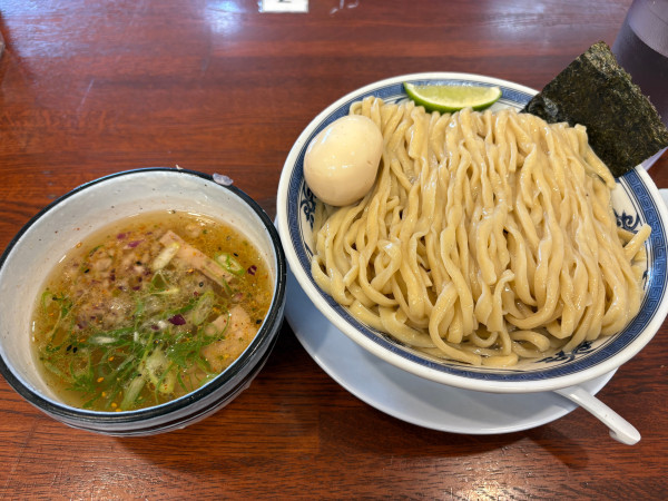 「味玉鰹昆布水つけ麺（塩•大盛）」@中華そば 千乃鶏の写真