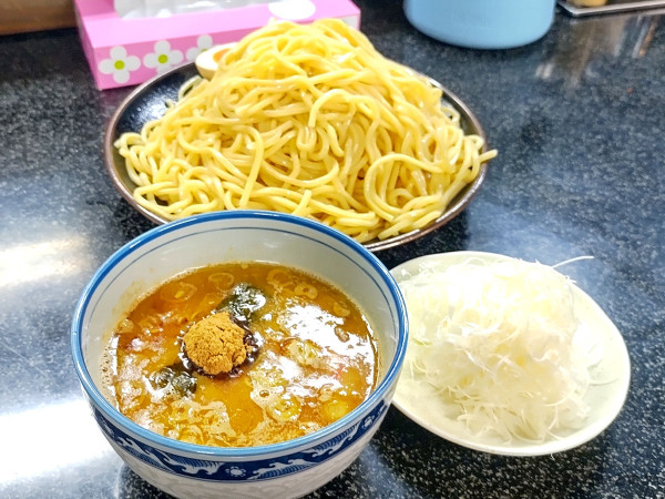「ネギつけ麺(大盛り×3+味付玉子)」@縁者の写真