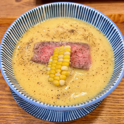 【期間限定】タカネコーンの冷やし麺（2200円）＋葱油稲中ばん麺（870円）＋生玉子（170円）